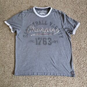 Slade Wilder Mens Gray Chargers Basketball Varsity Ringer Graphic T-Shirt XL